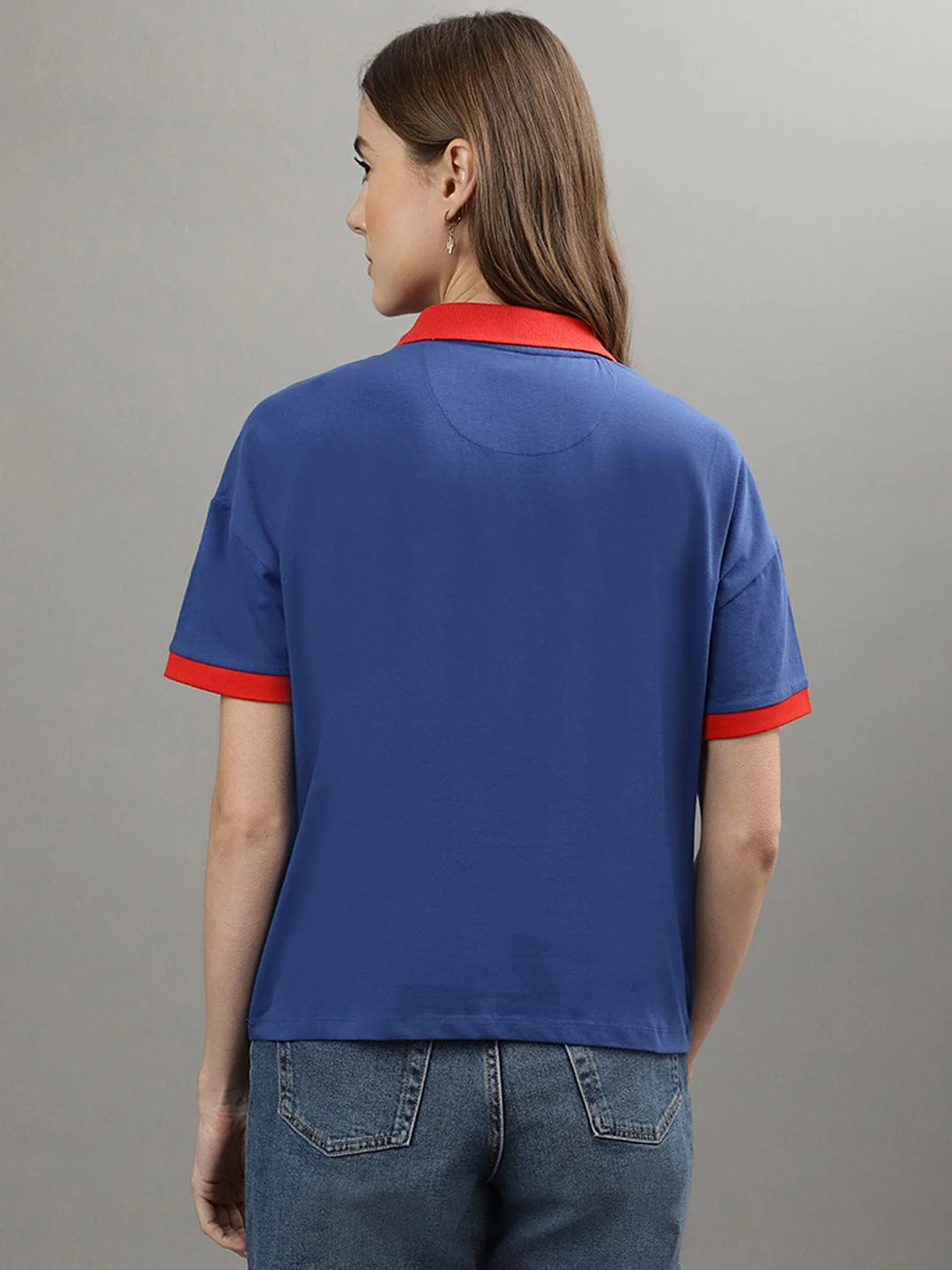 Iconic Women Blue Polo Tshirt - Image 4
