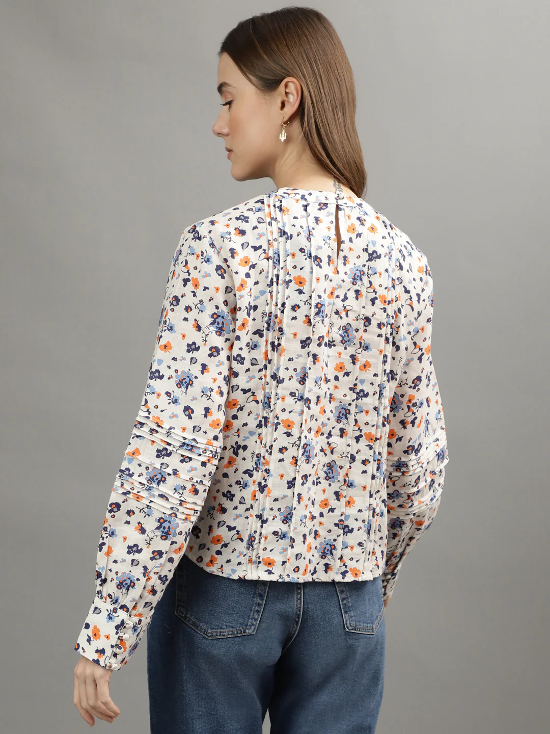 Iconic Women Multi Solid Band Collar Top - Image 4