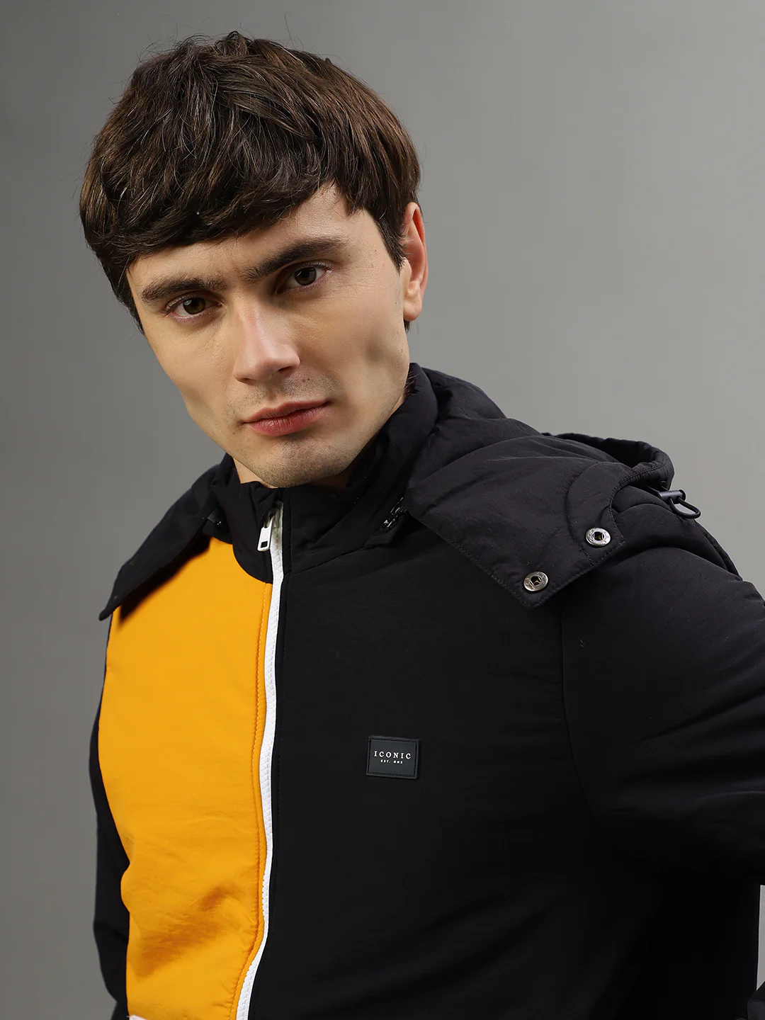 Iconic Men Blue Colorblocked Hooded Full Sleeves Jacket - Image 7