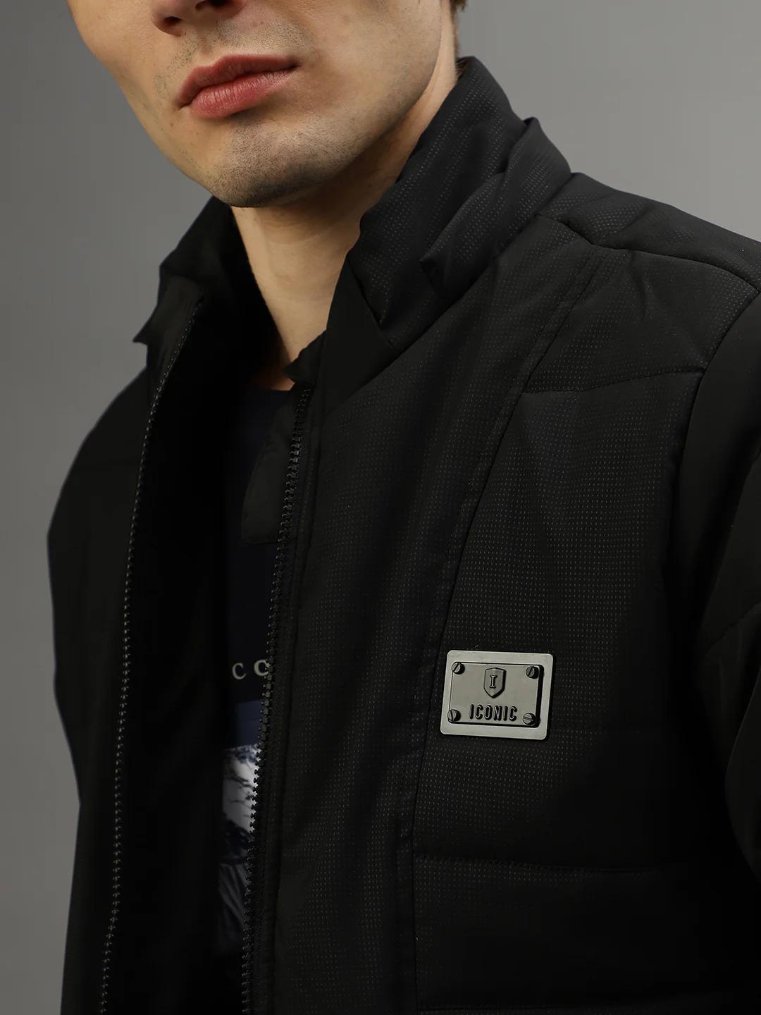Iconic Men Solid Full Sleeves Hooded Jacket - Image 8