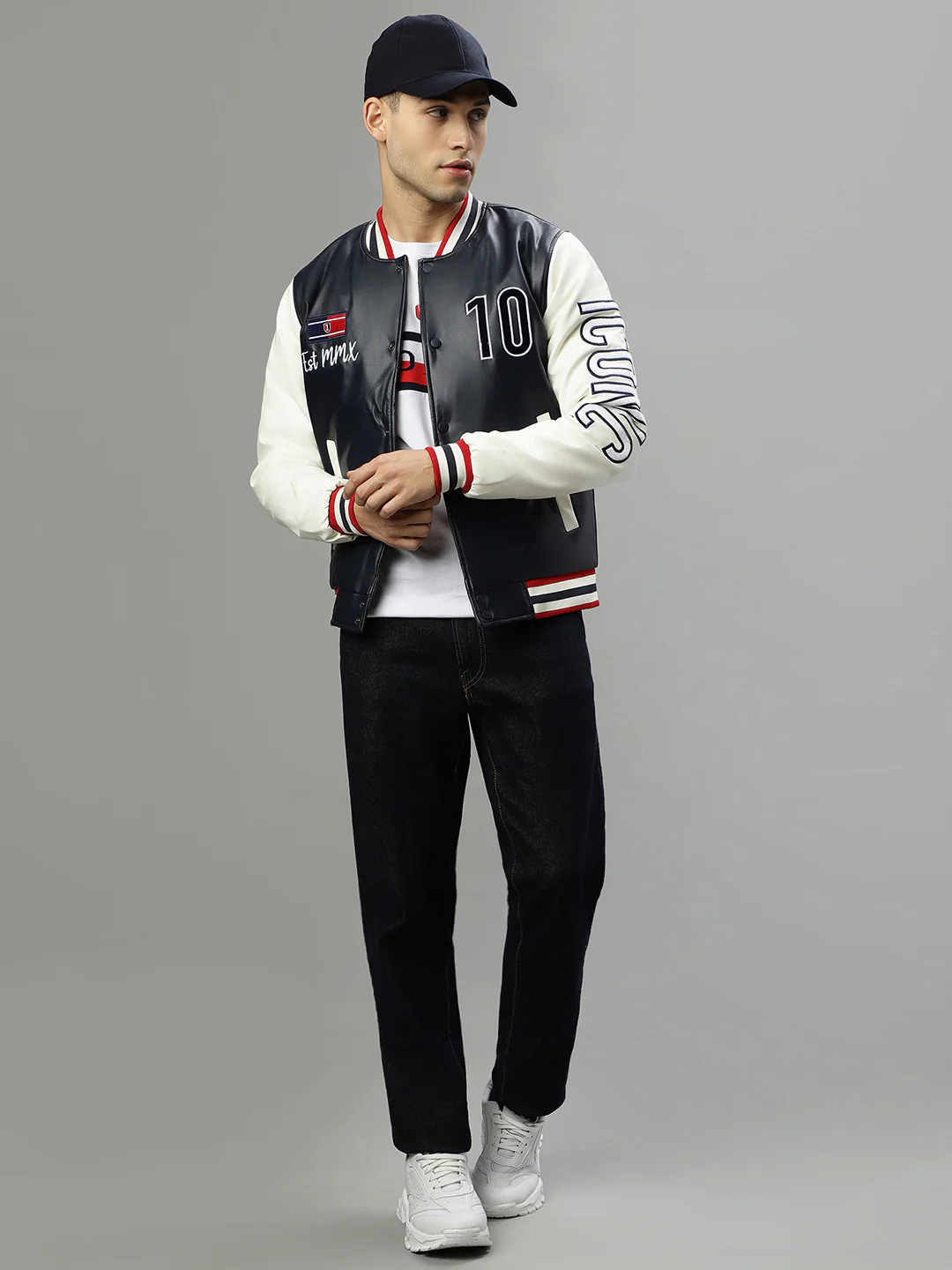 Iconic Men Blue Colorblocked Mandarin Collar Full Sleeves Jacket - Image 5