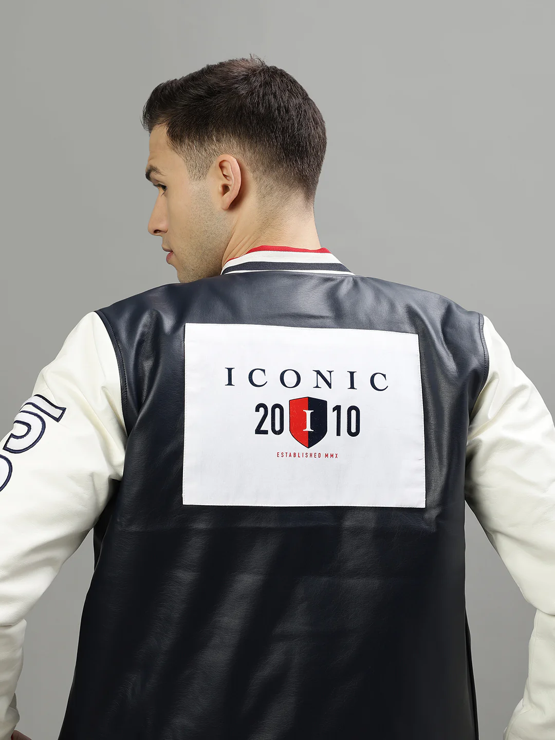 Iconic Men Blue Colorblocked Mandarin Collar Full Sleeves Jacket - Image 7