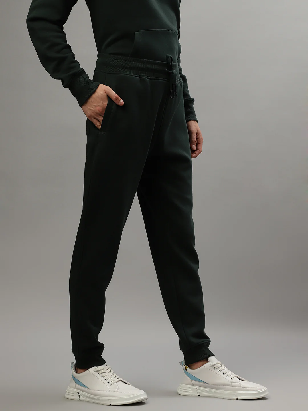 Iconic Men Green Solid Regular Fit Mid-Rise Track Pants - Image 5