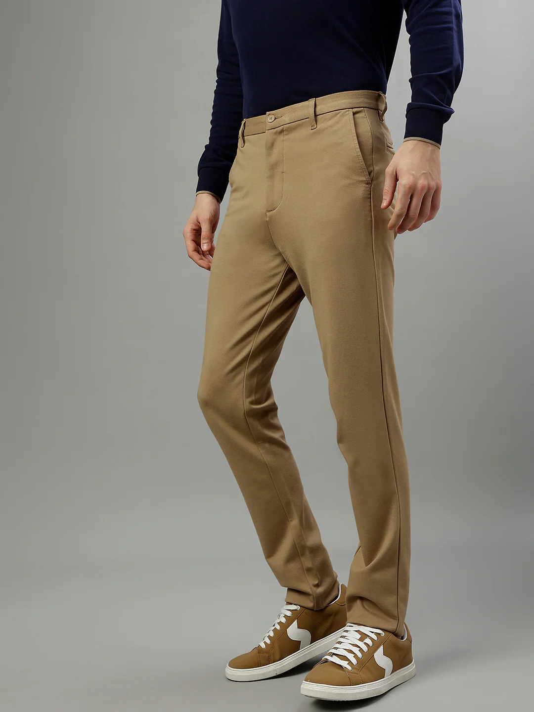Iconic Men Solid Slim Fit Trouser - Image 3