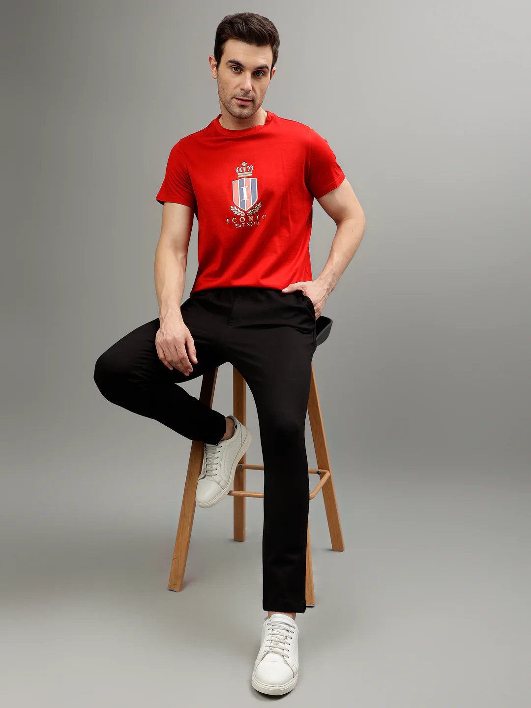 Iconic Men Solid Slim Fit Trouser - Image 5