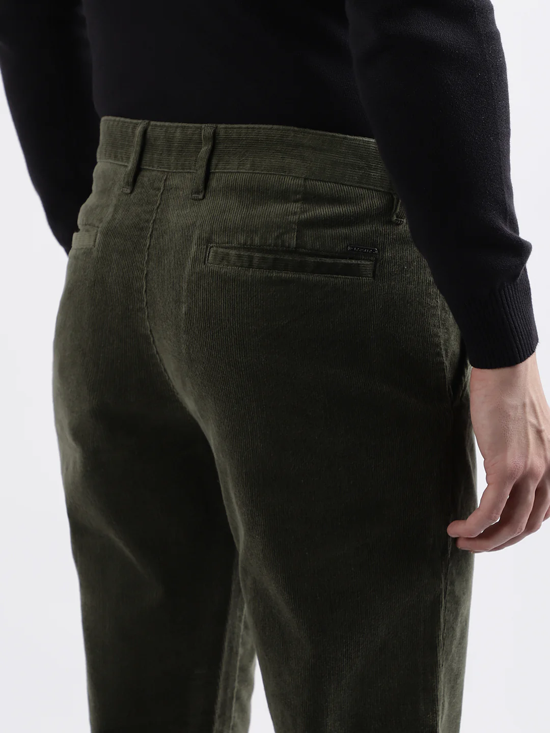 Iconic Men Olive Solid Slim Fit Trouser - Image 5