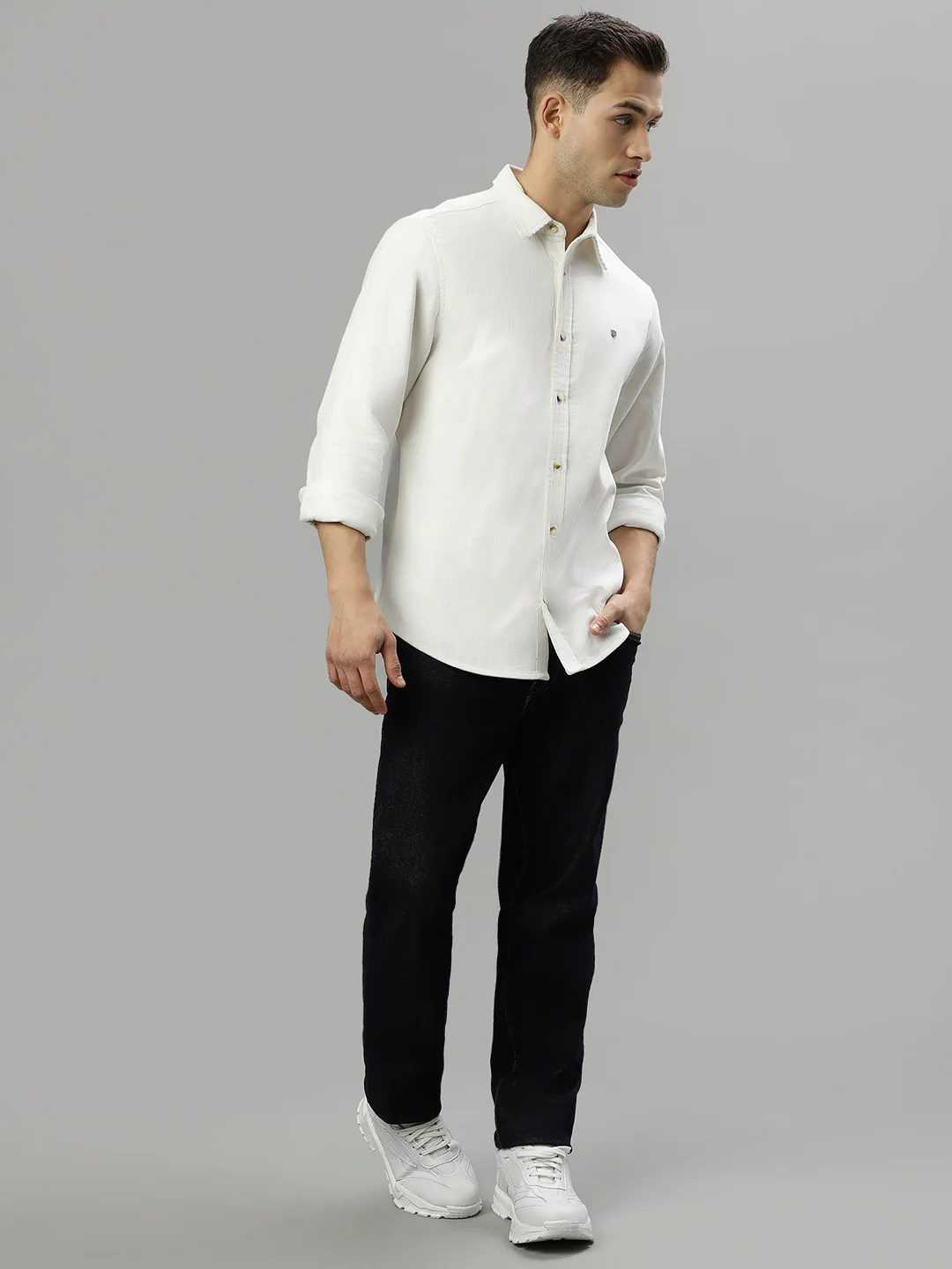 Iconic White Fashion Regular Fit Shirt - Image 5