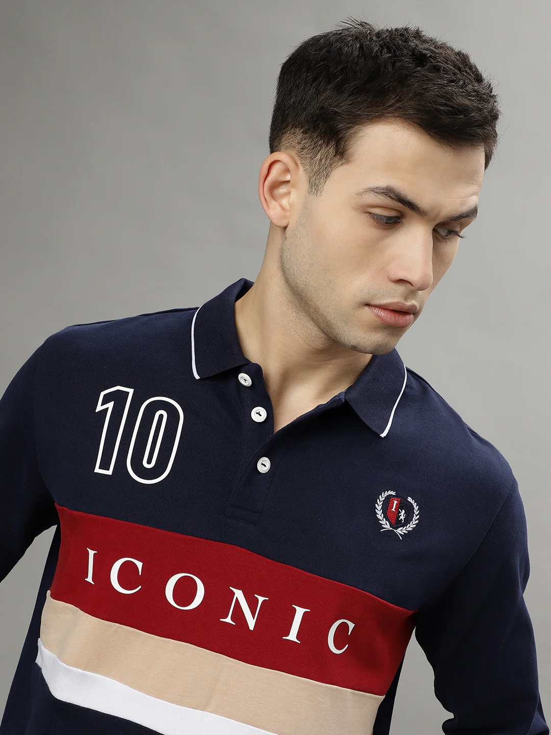 Iconic Multi Color Fashion Logo Regular Fit Polo Tshirt - Image 5