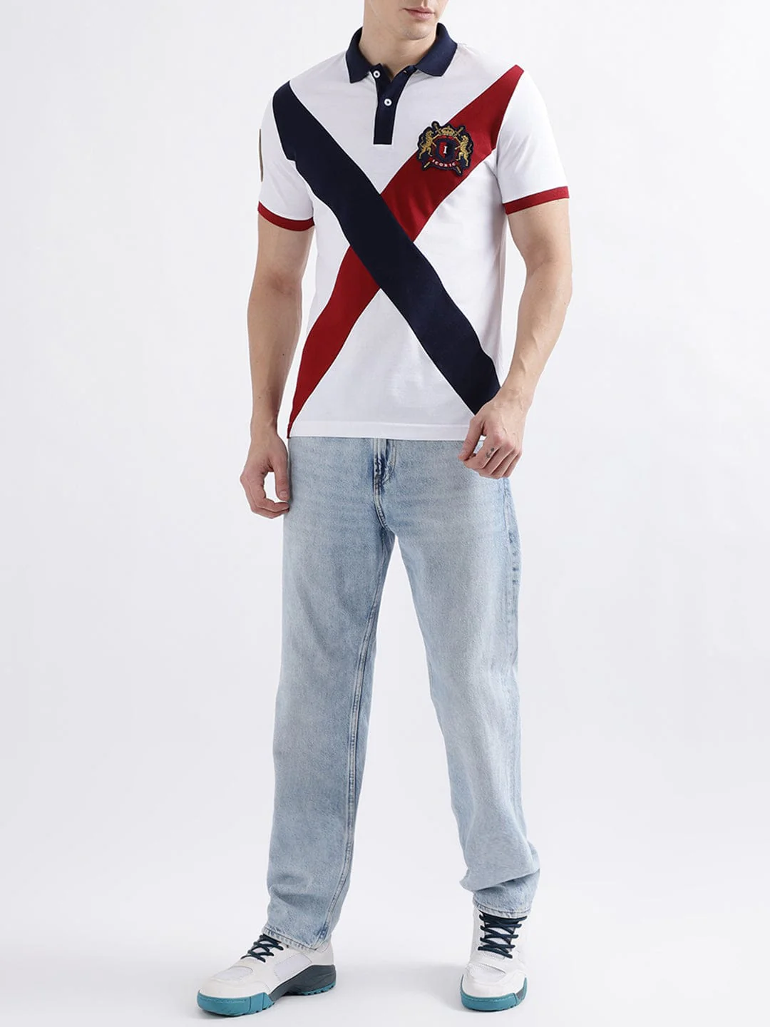 Iconic Men Blue Polo Tshirt - Image 4