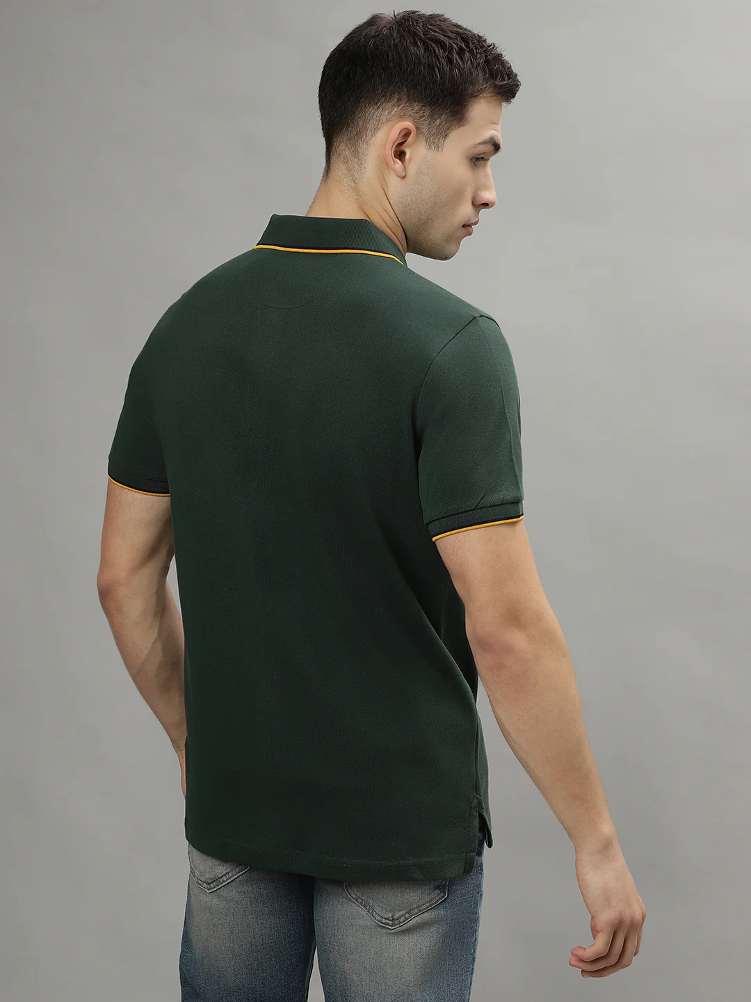 Iconic Bottle Green Fashion Logo Regular Fit Polo Tshirt - Image 3