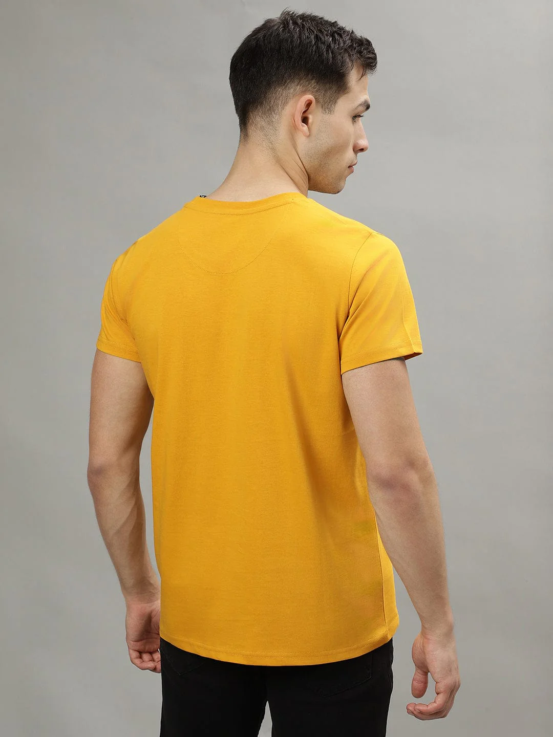 Iconic Men Yellow Round Neck Tshirt - Image 3