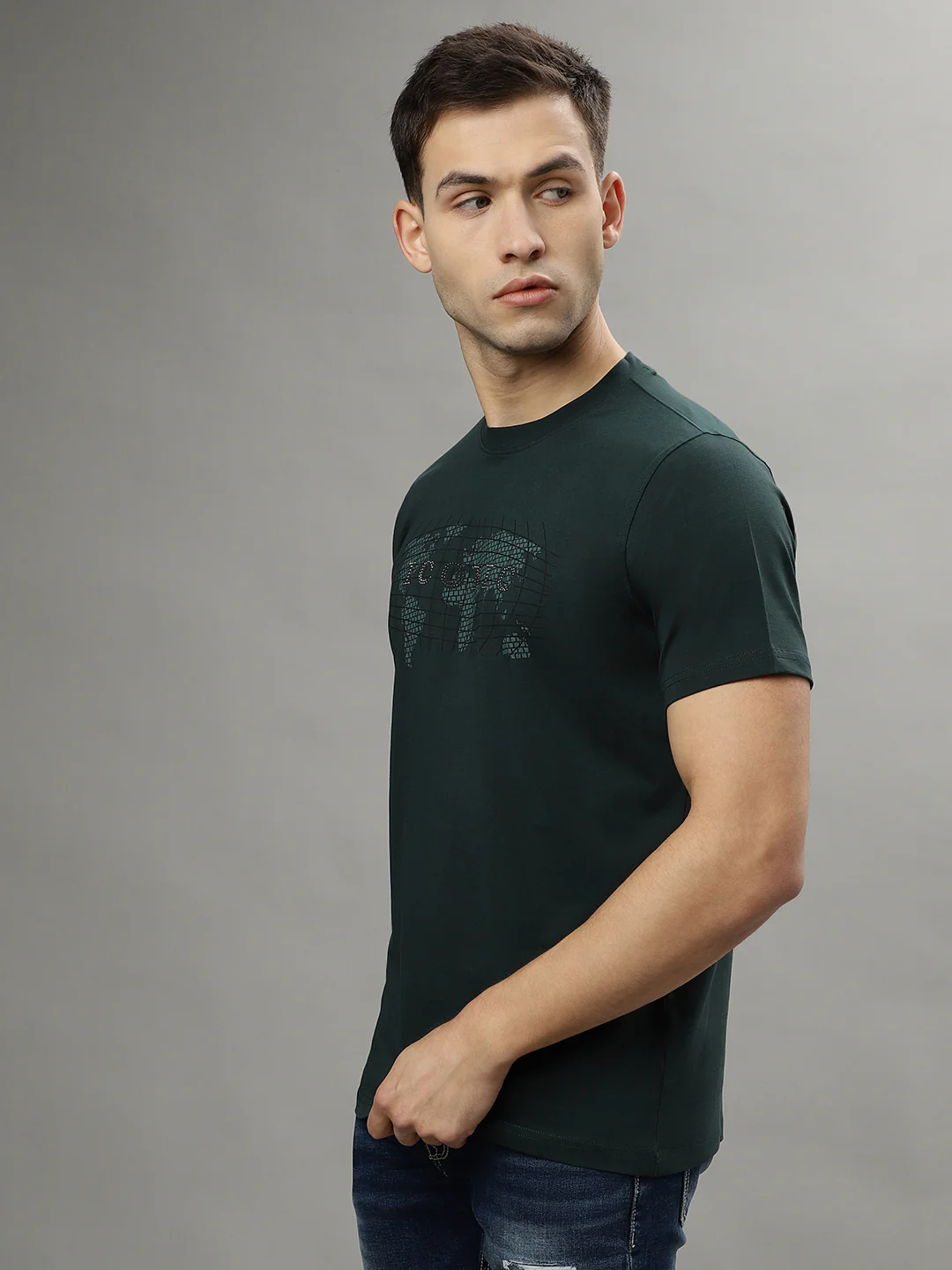 Iconic Green Fashion Logo Regular Fit Tshirt - Image 2