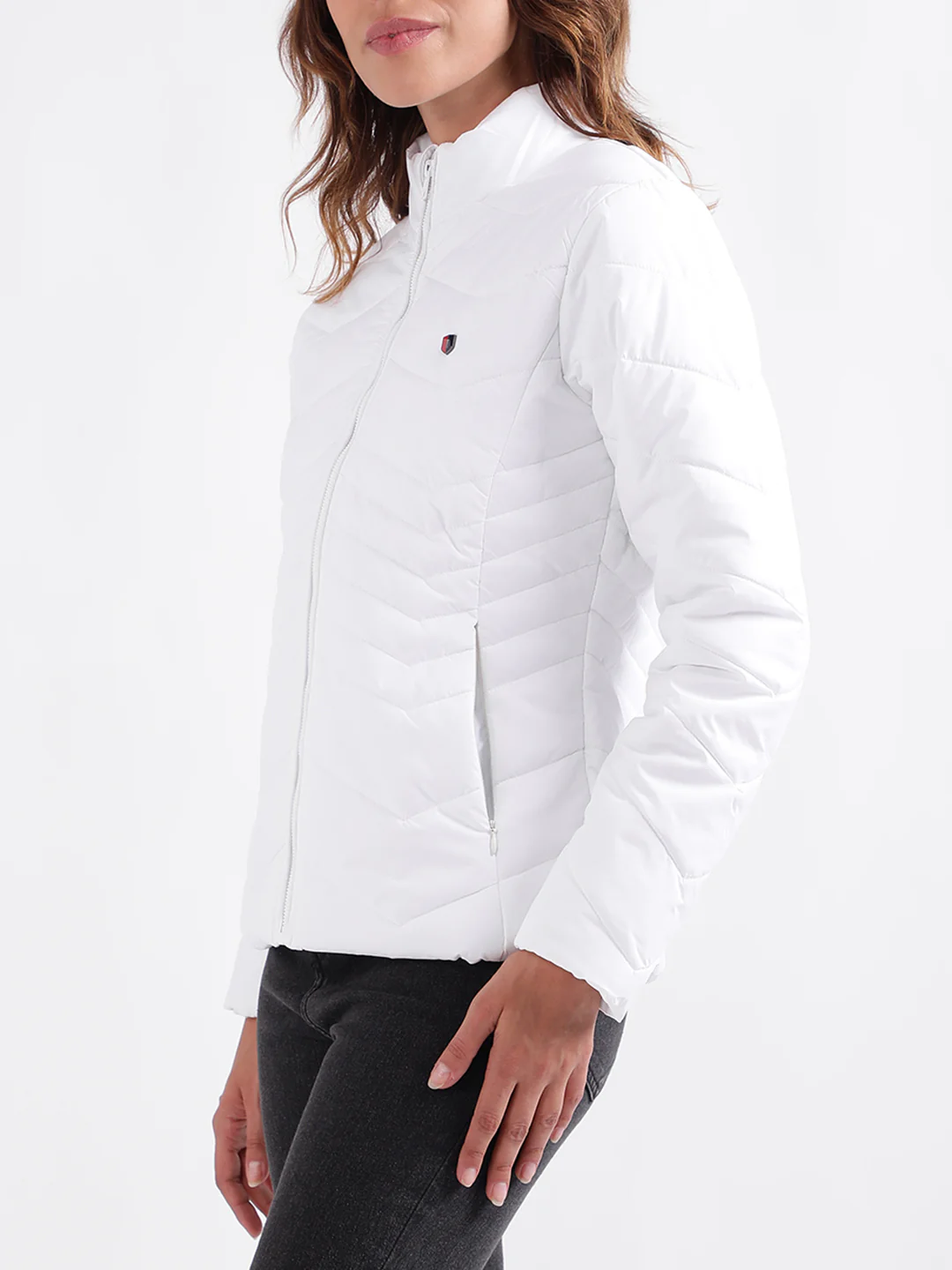 Iconic Women Solid Full Sleeves Stand Collar Jacket - Image 2