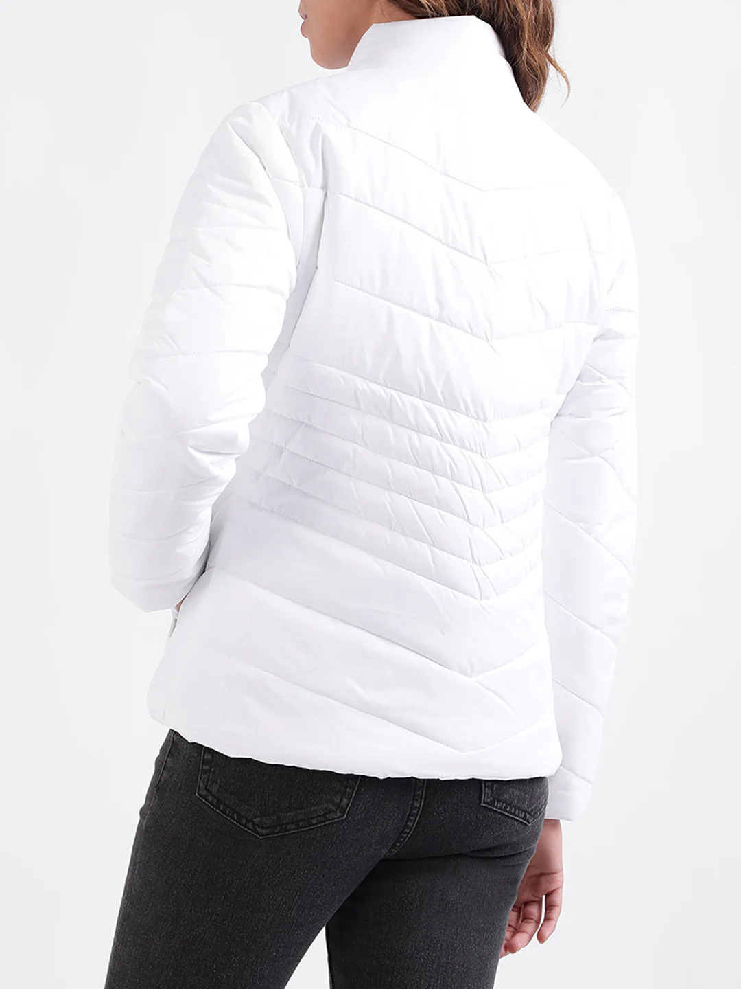 Iconic Women Solid Full Sleeves Stand Collar Jacket - Image 3