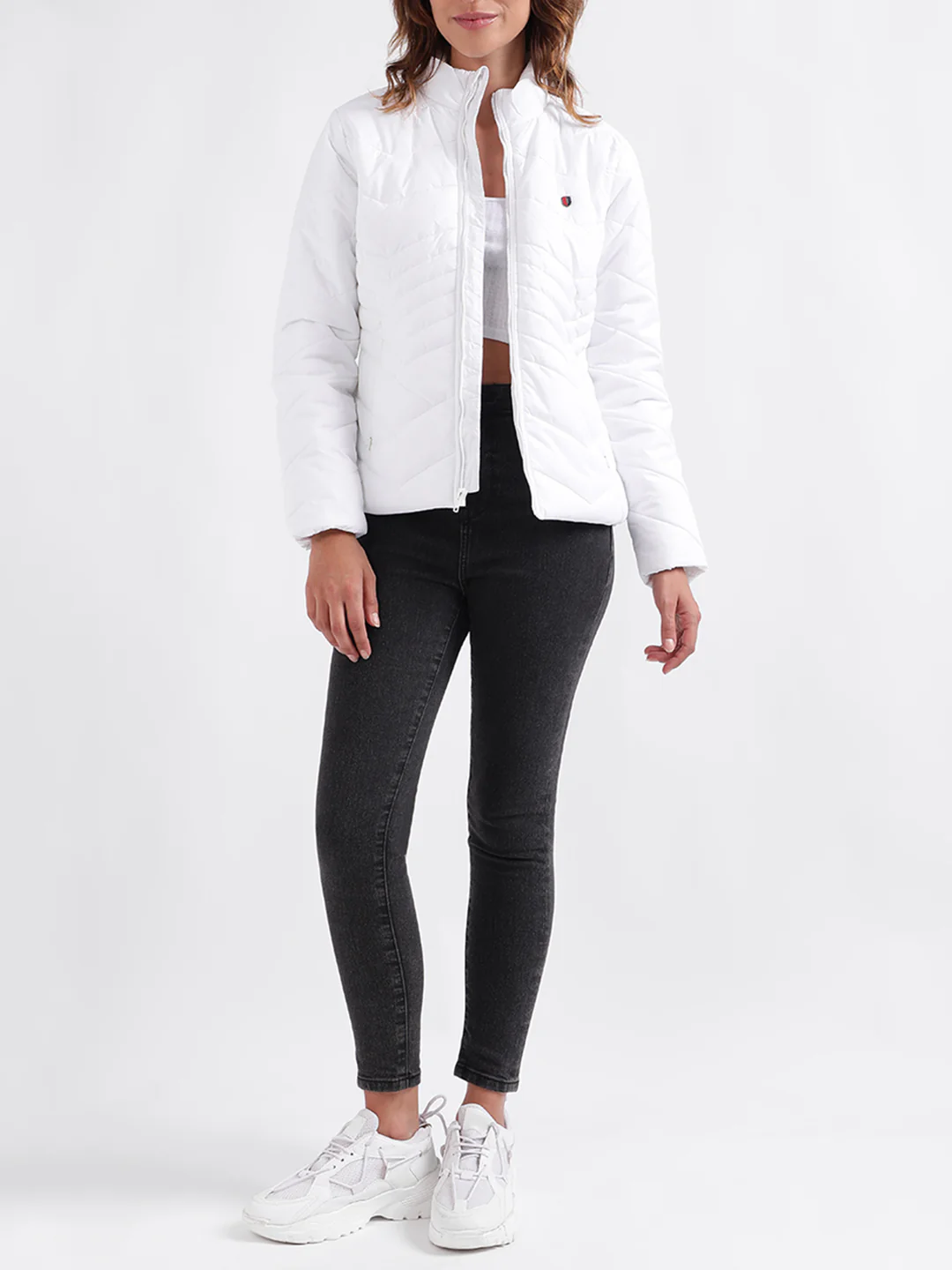 Iconic Women Solid Full Sleeves Stand Collar Jacket - Image 4