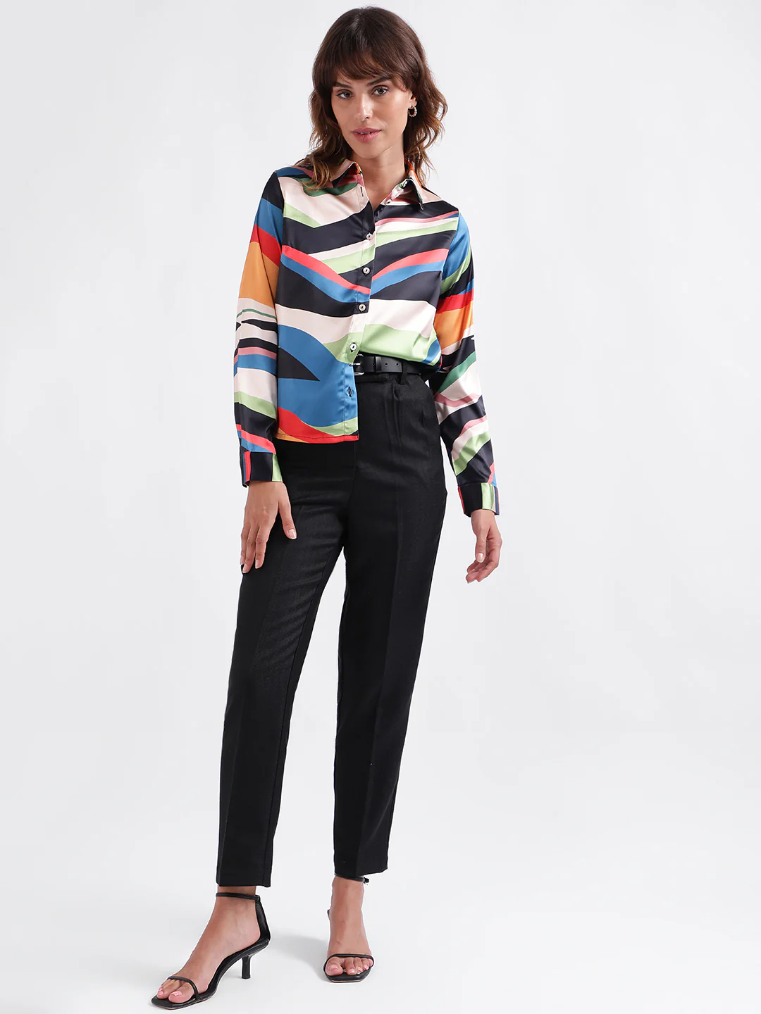 Iconic Women Black Solid Regular Fit Trouser - Image 5