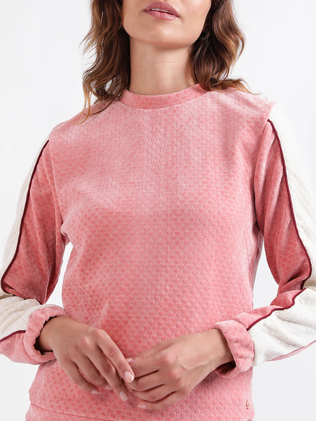 Iconic Women Colour blocked Full Sleeves Mock Neck Sweatshirt - Image 5
