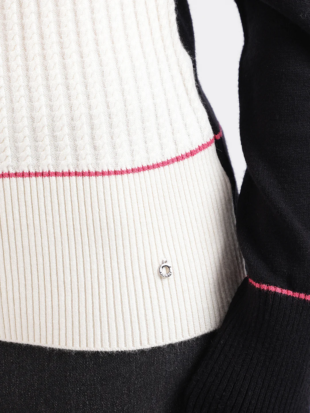 Iconic Women Colour blocked Full Sleeves High Neck Sweater - Image 7