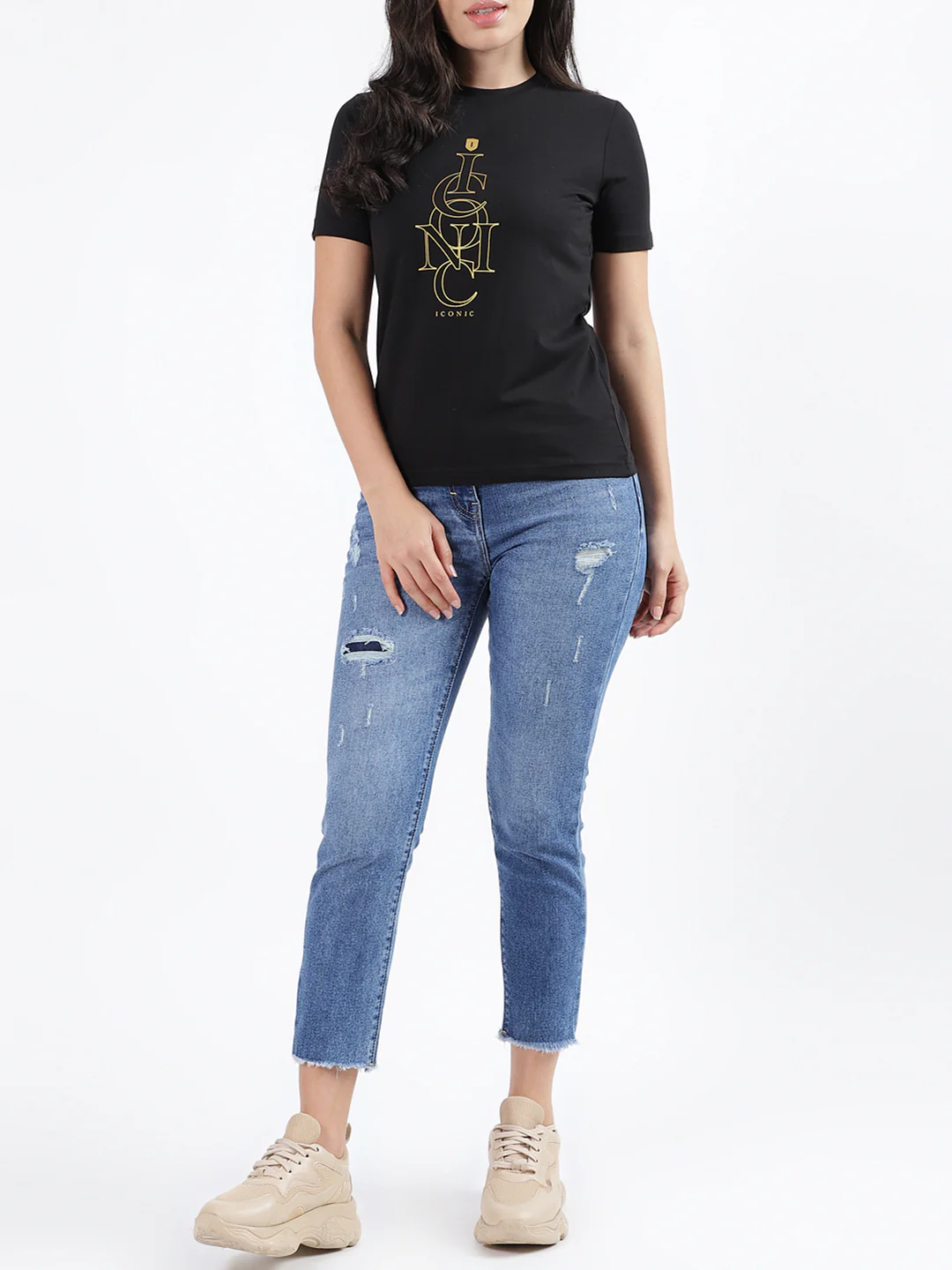 Iconic Black Fashion Regular Fit Tshirt - Image 4