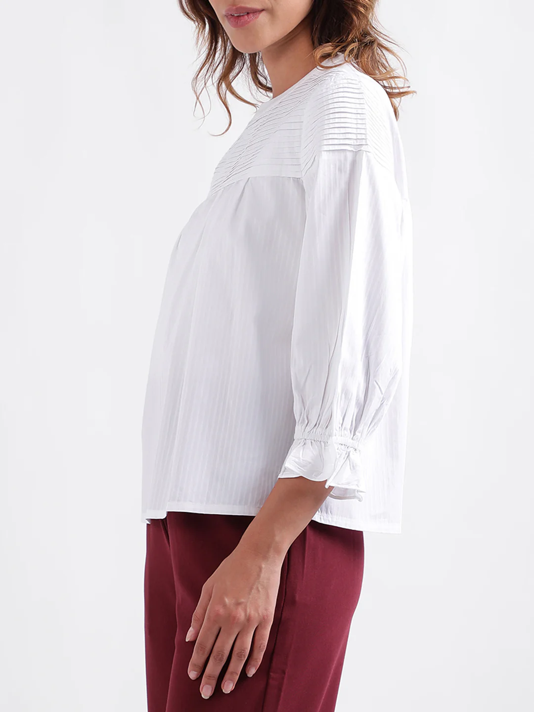 Iconic Women Solid 3/4th Sleeves Round Neck Top - Image 2
