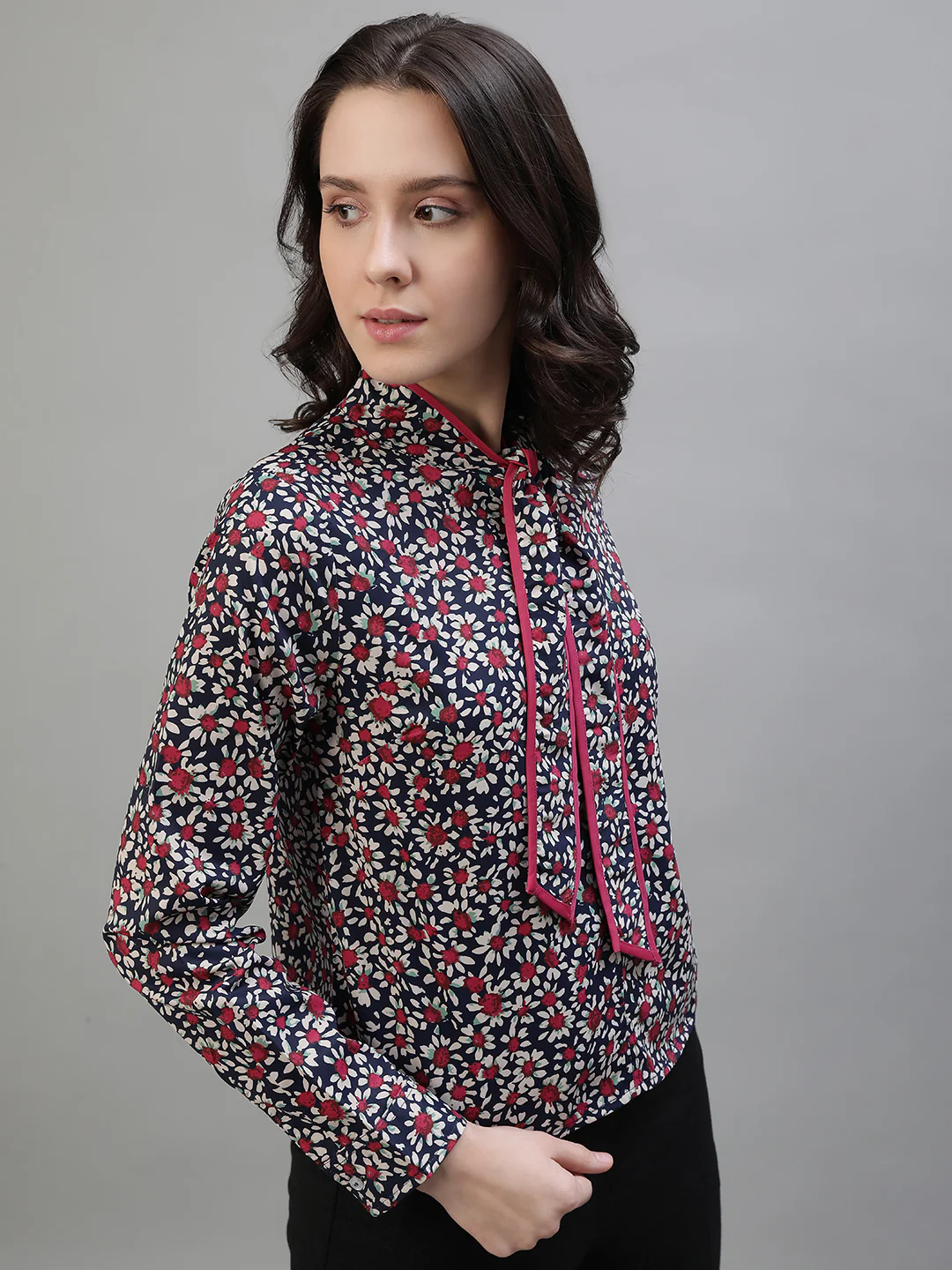 Iconic Women Multi Printed Collar Top - Image 2