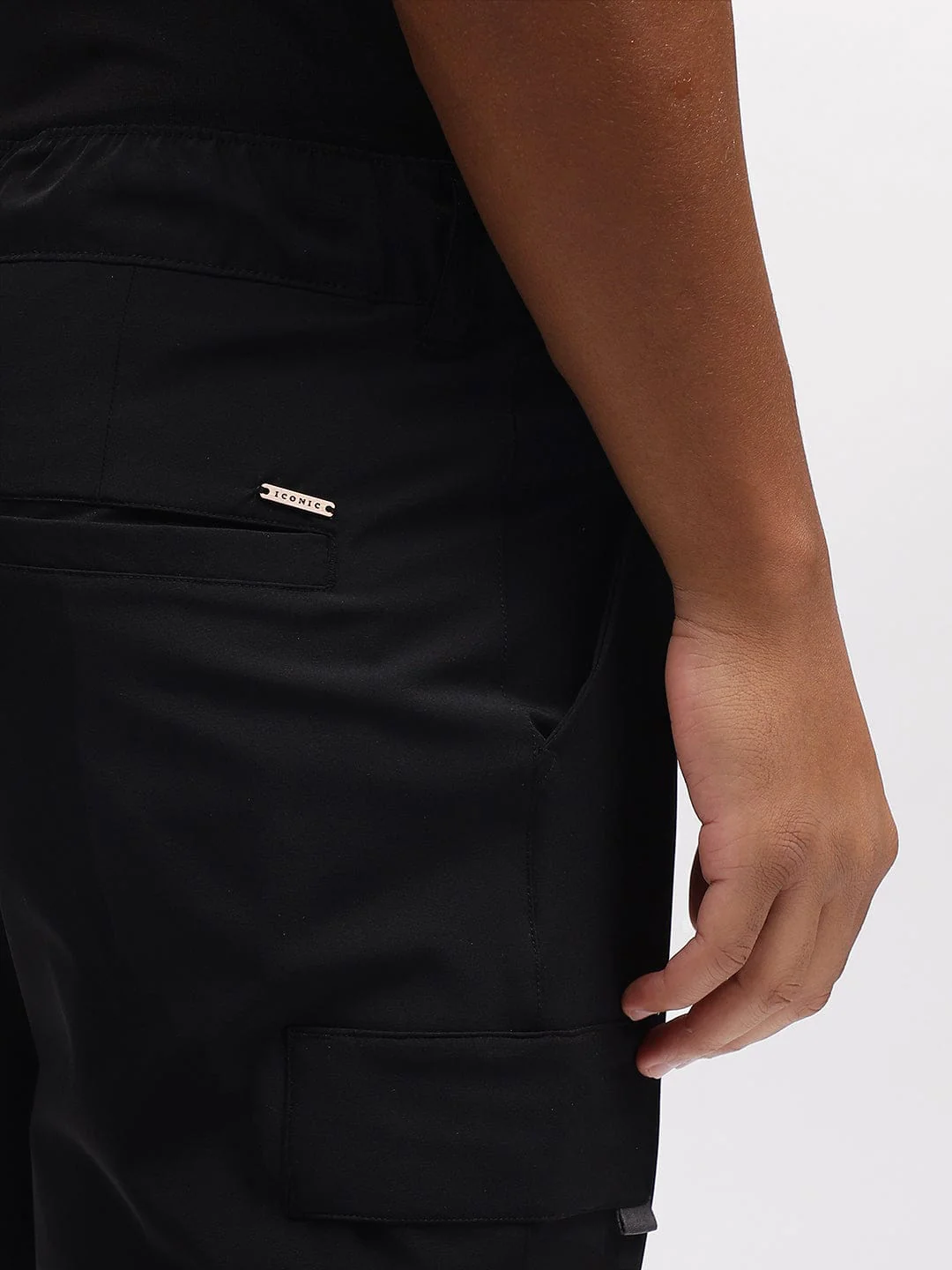 Iconic Men Black Cargo Fit Trouser - Image 7
