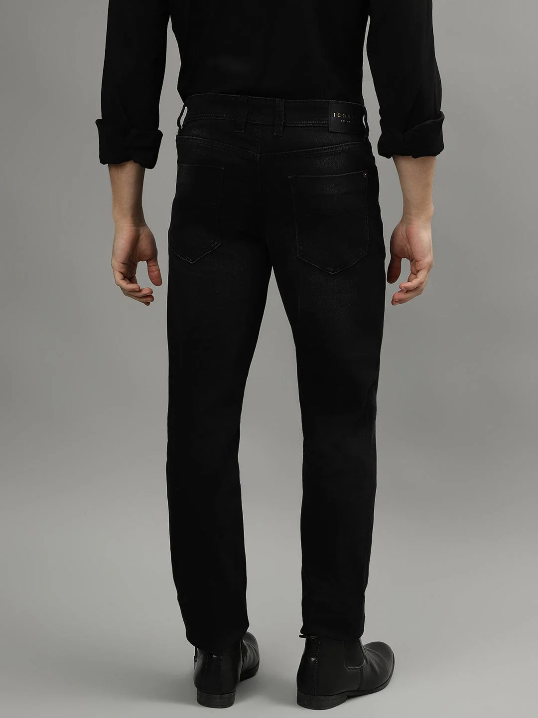 Iconic Men Black Slim Fit Jeans - Image 3