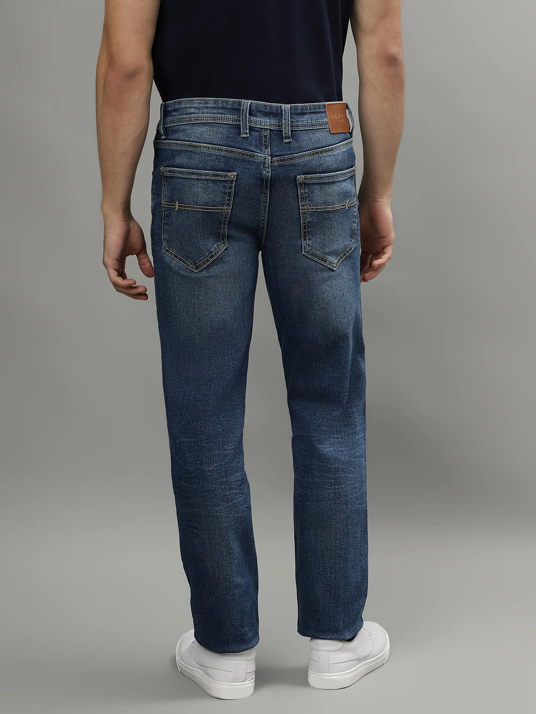 Iconic Men Blue Washed Mid-Rise Skinny Fit Jeans - Image 3