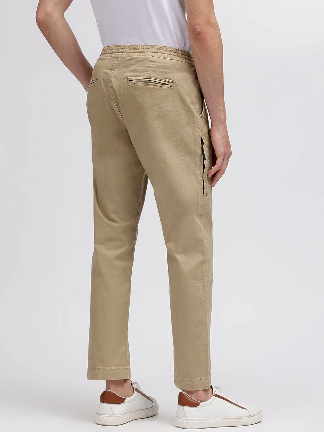 Iconic Men Beige Regular Fit Trouser - Image 3