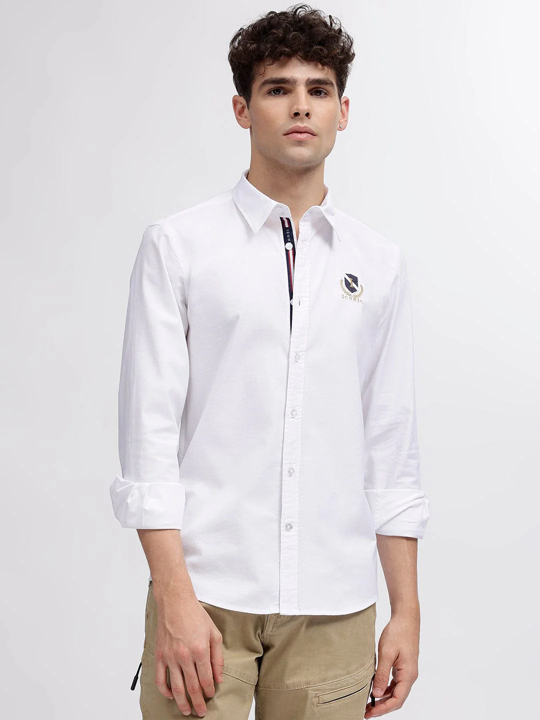 Iconic Men White Shirt Collar Shirt