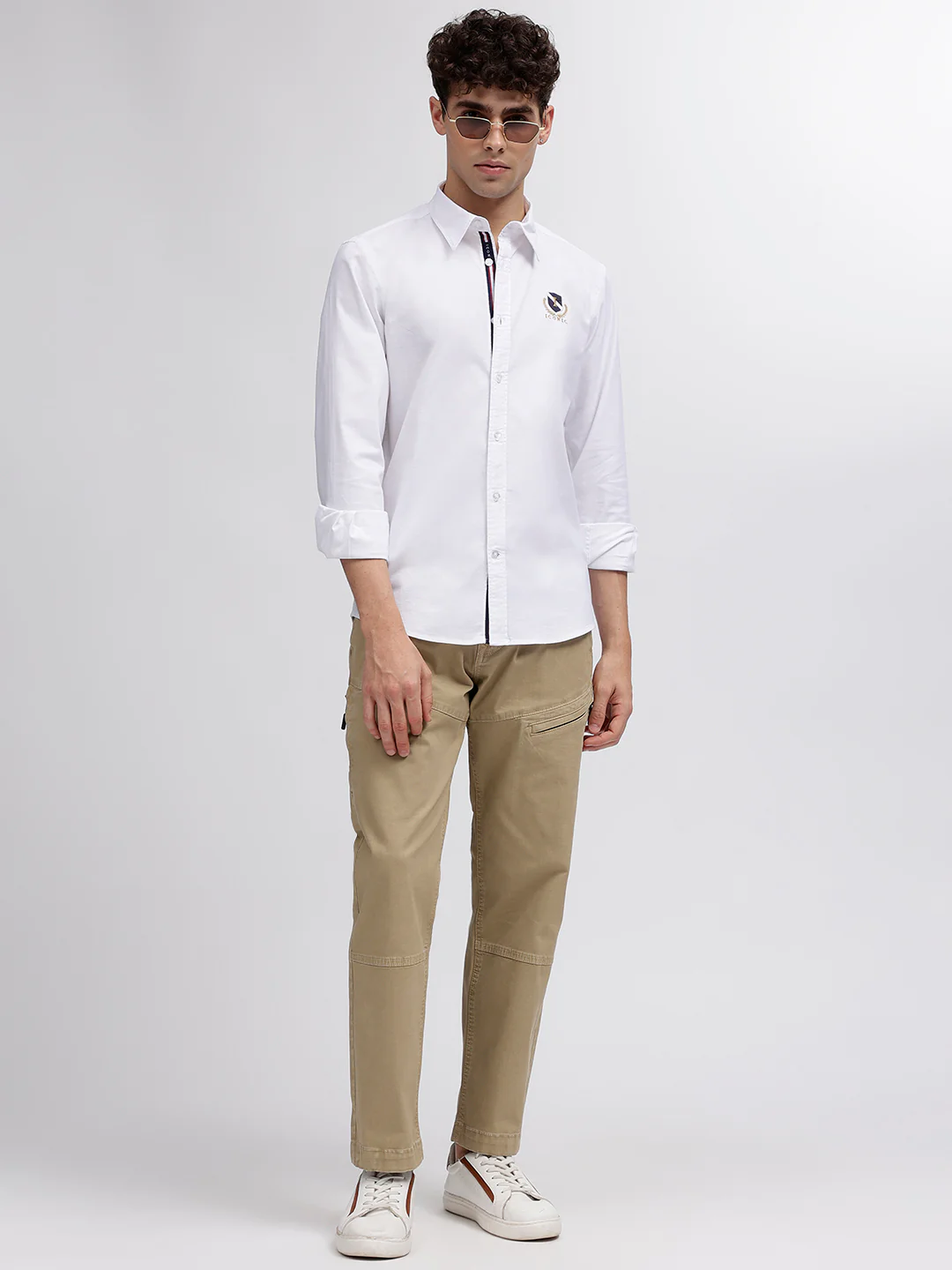 Iconic Men White Solid Spread Collar Full Sleeves Shirt - Image 4