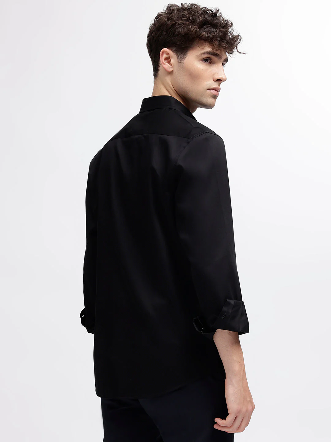 Iconic Men Black Shirt Collar Shirt - Image 3