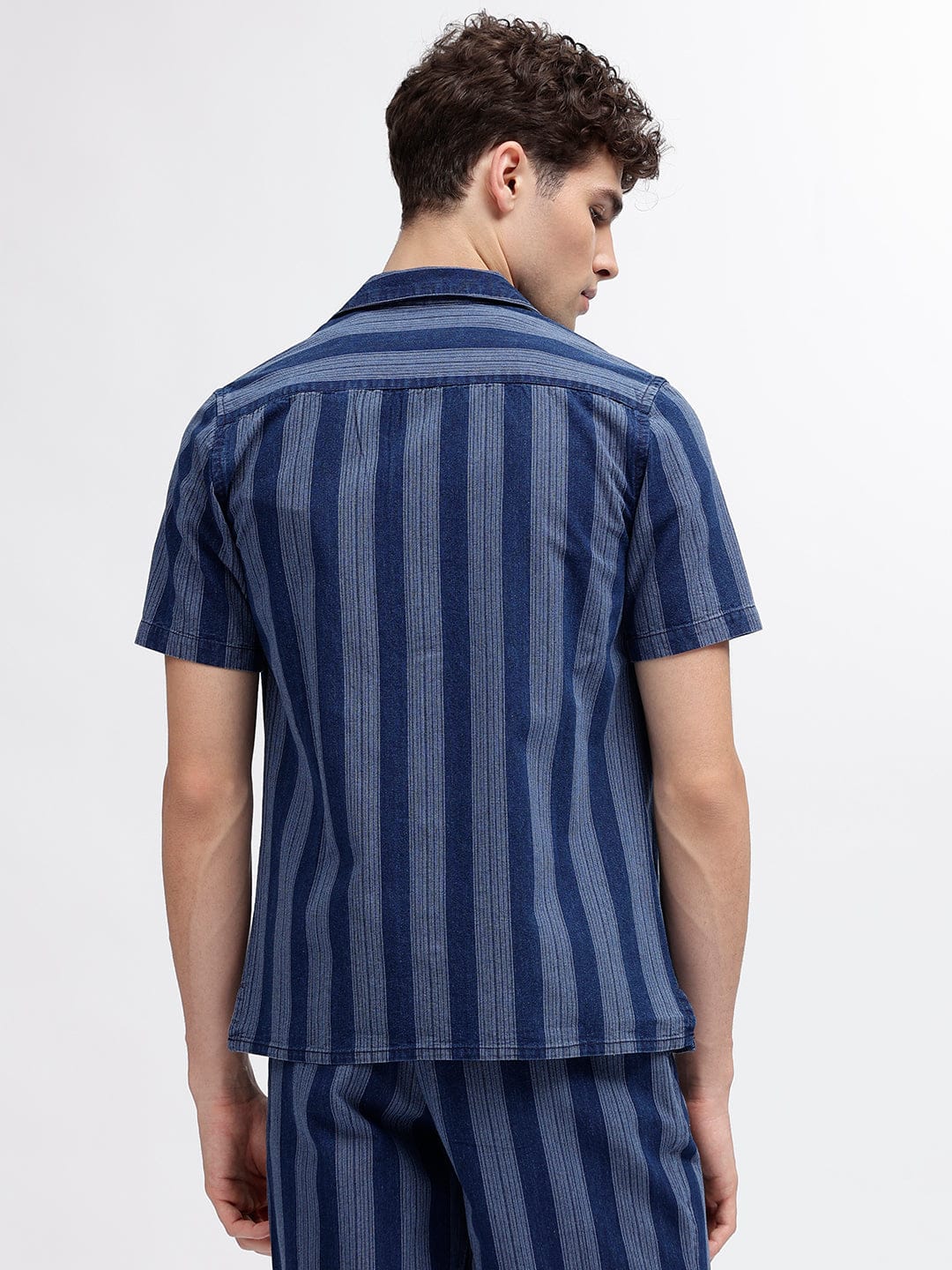 Iconic Men Blue Resort Collar Shirt - Image 3