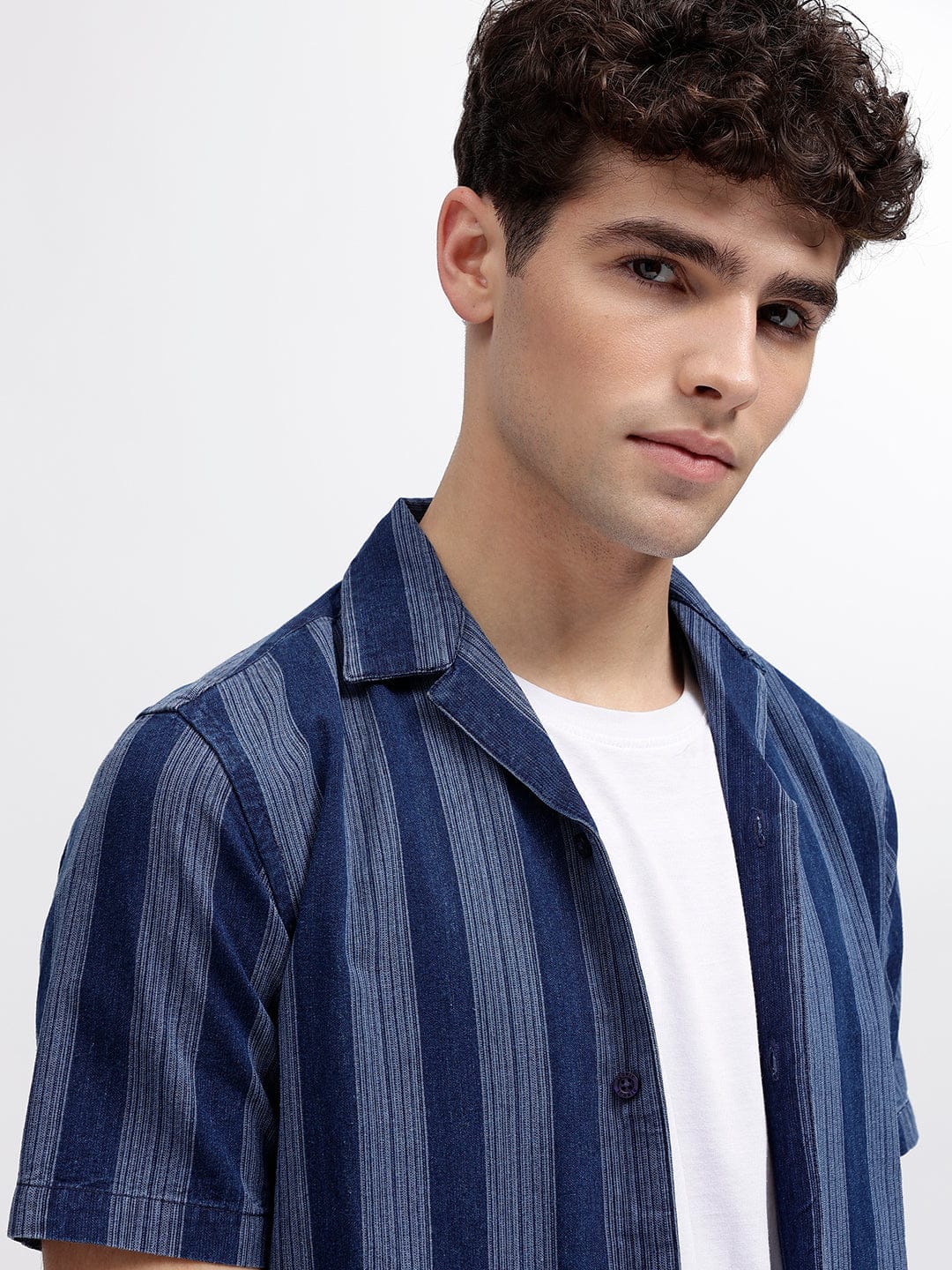 Iconic Men Blue Resort Collar Shirt - Image 6
