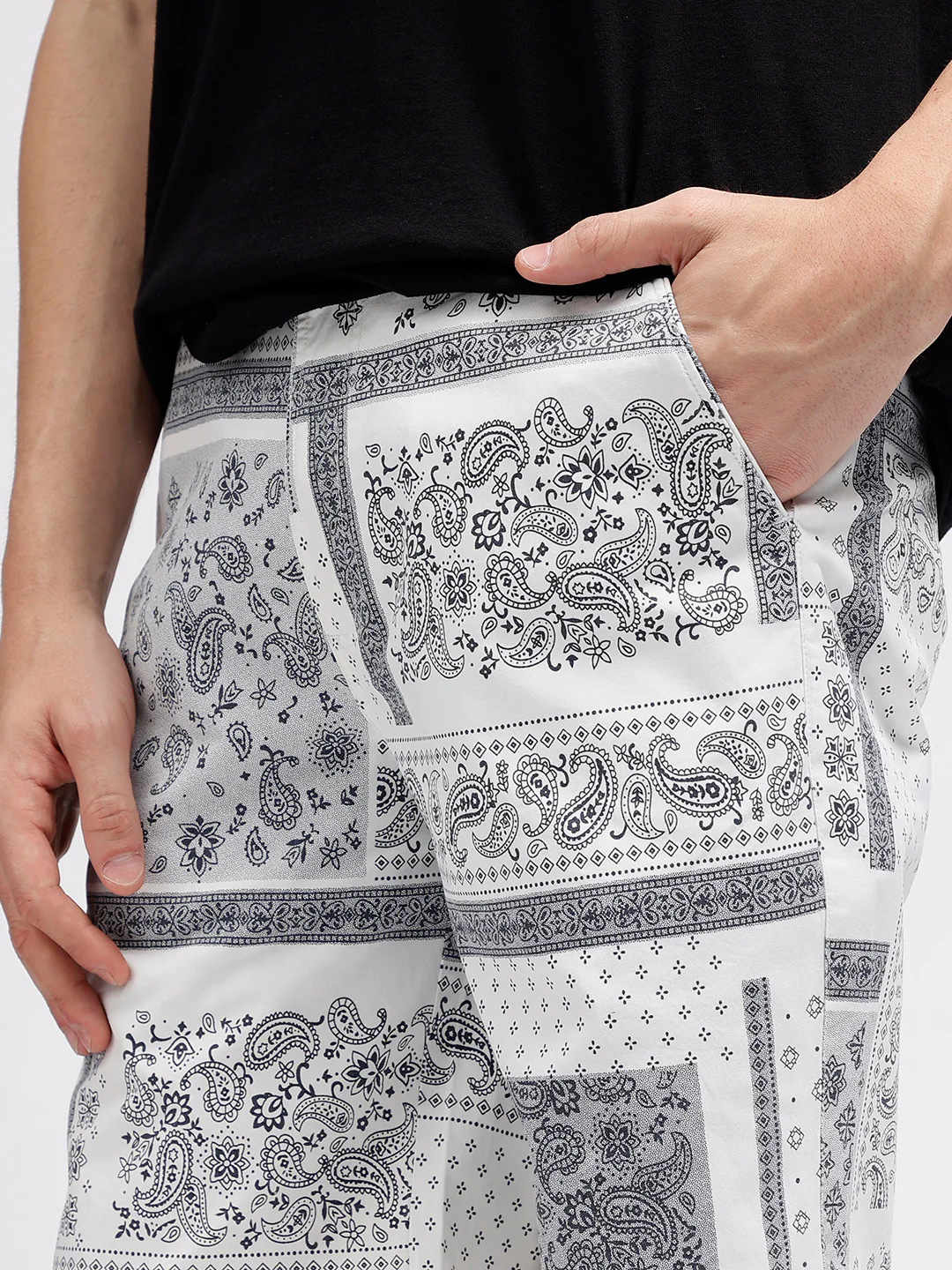 Iconic Men White Printed Relaxed Fit Shorts - Image 5
