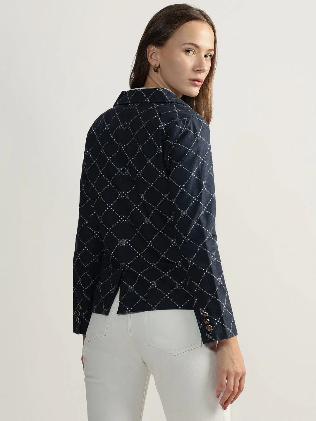 Iconic Women Notched Lapel Blazer - Image 4
