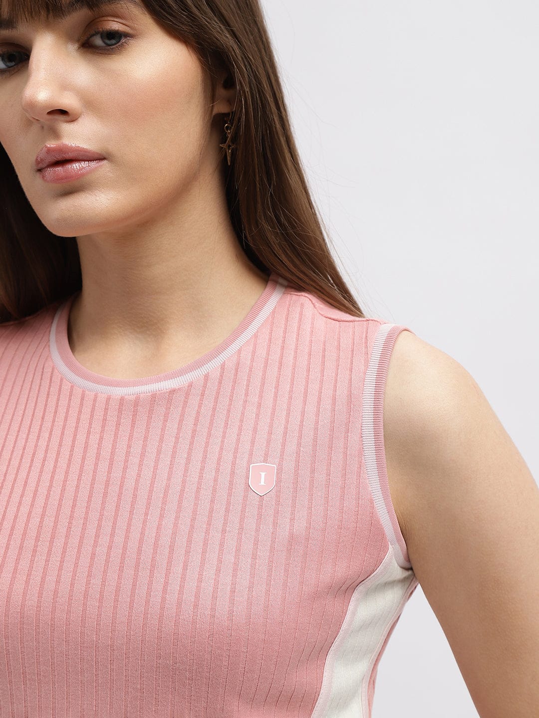 Iconic Women Pink Round Neck Dress - Image 6