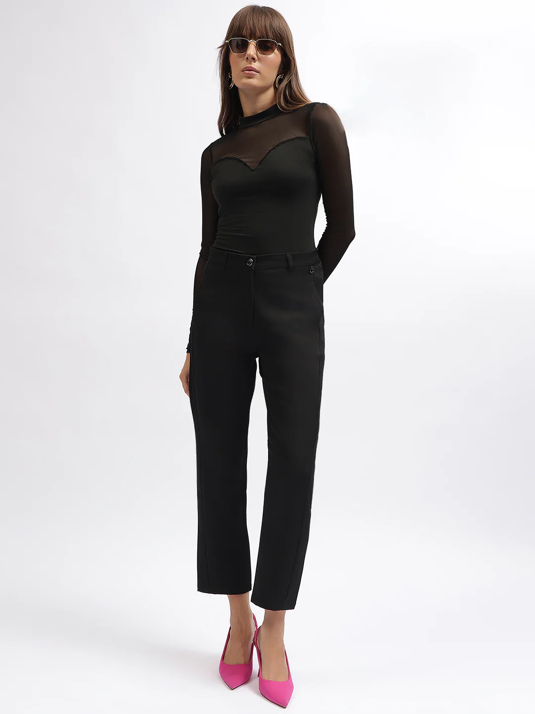 Iconic Women Black Solid Regular Fit Trouser - Image 4