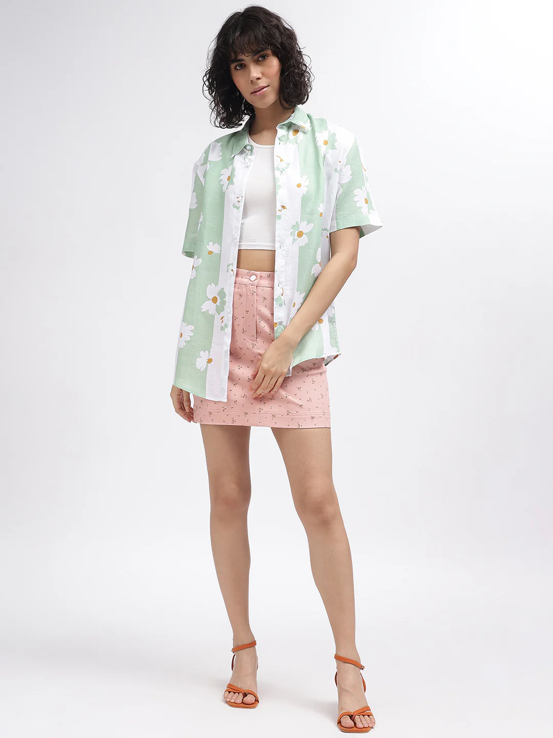 Iconic Women Pink Printed Regular Fit Skirt - Image 4