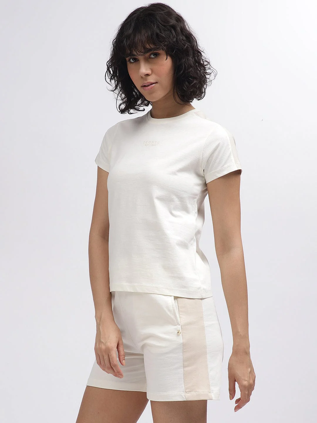Iconic Women White Round Neck Tshirt - Image 2