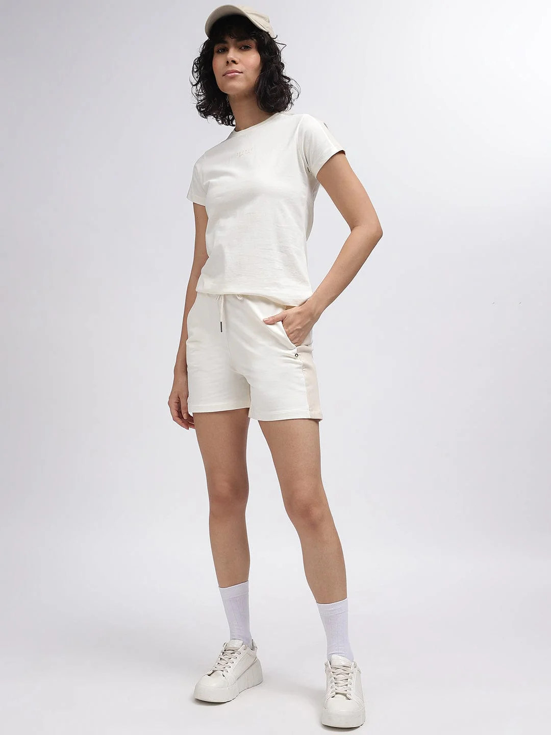 Iconic Women White Round Neck Tshirt - Image 4