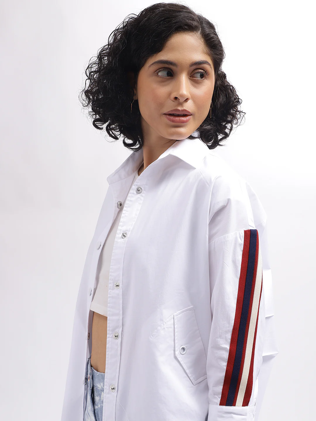 Iconic Women White Solid Spread Collar Full Sleeves Shirt - Image 2