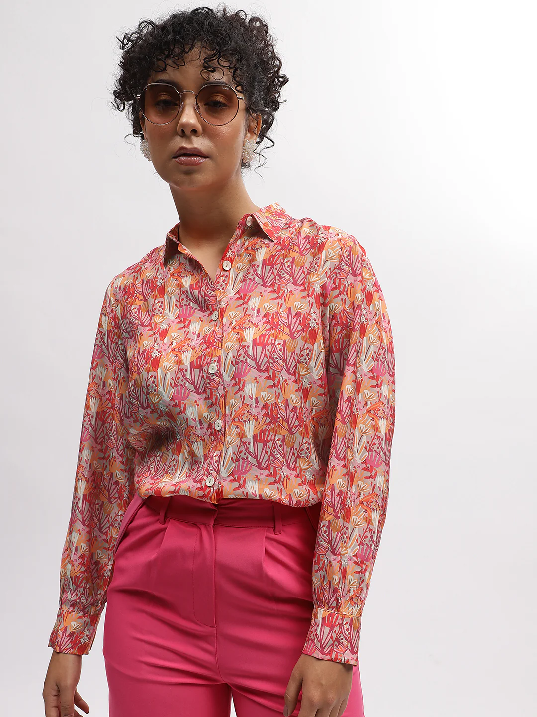 Iconic Women Multi Printed Spread Collar Full Sleeves Shirt - Image 2