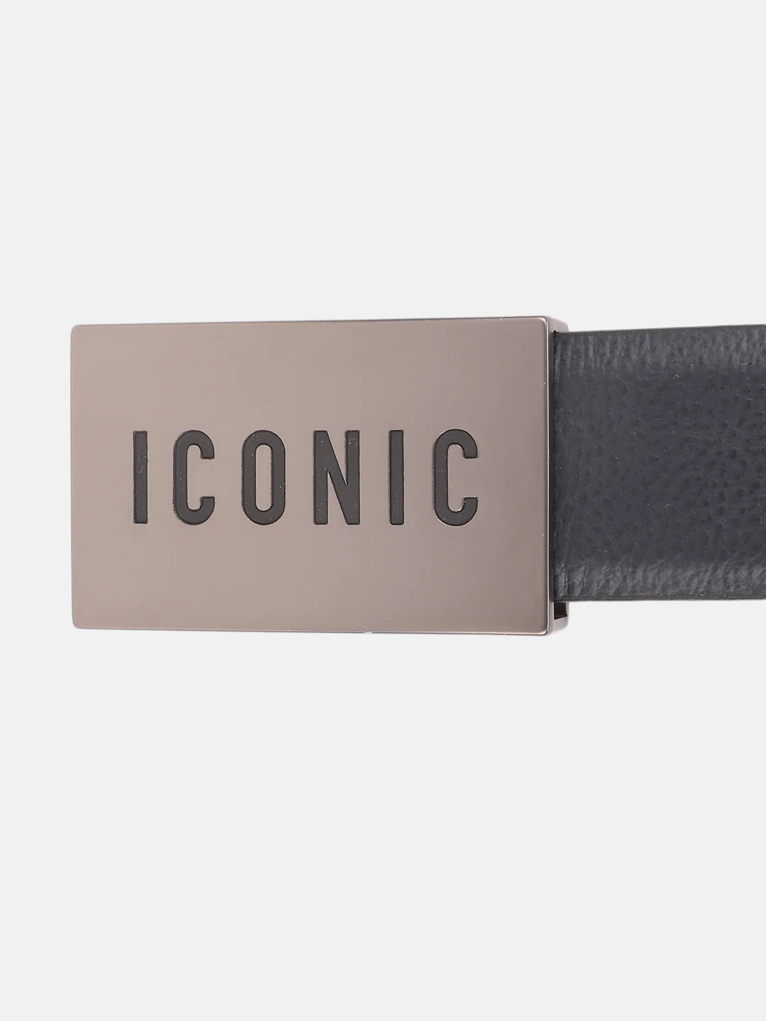 Iconic Men Blue Solid Push Pin Buckle Belt - Image 4