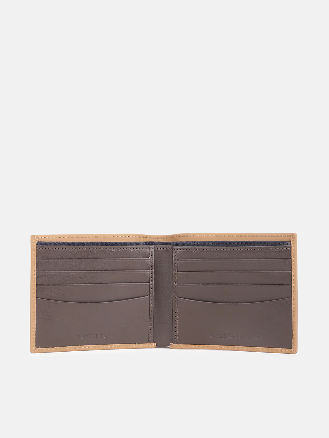 Iconic Men Brown Solid Bi-Fold Wallet - Image 4