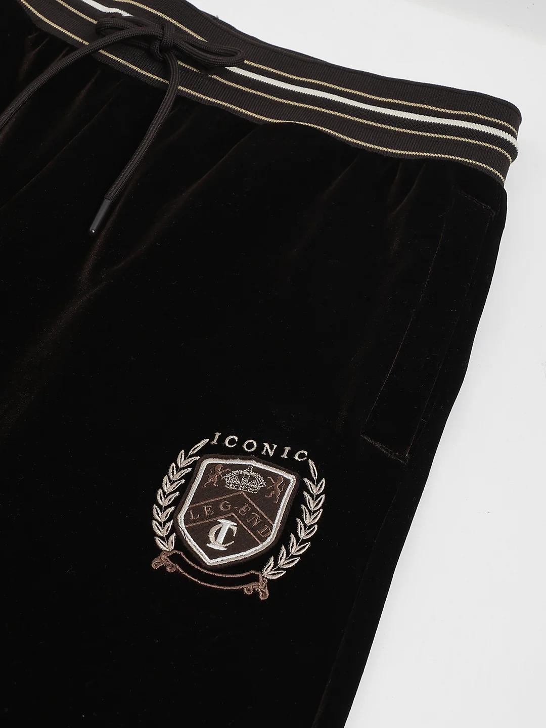 Iconic Men Brown Solid High-Rise Regular Fit Joggers Style Sweatpant - Image 6