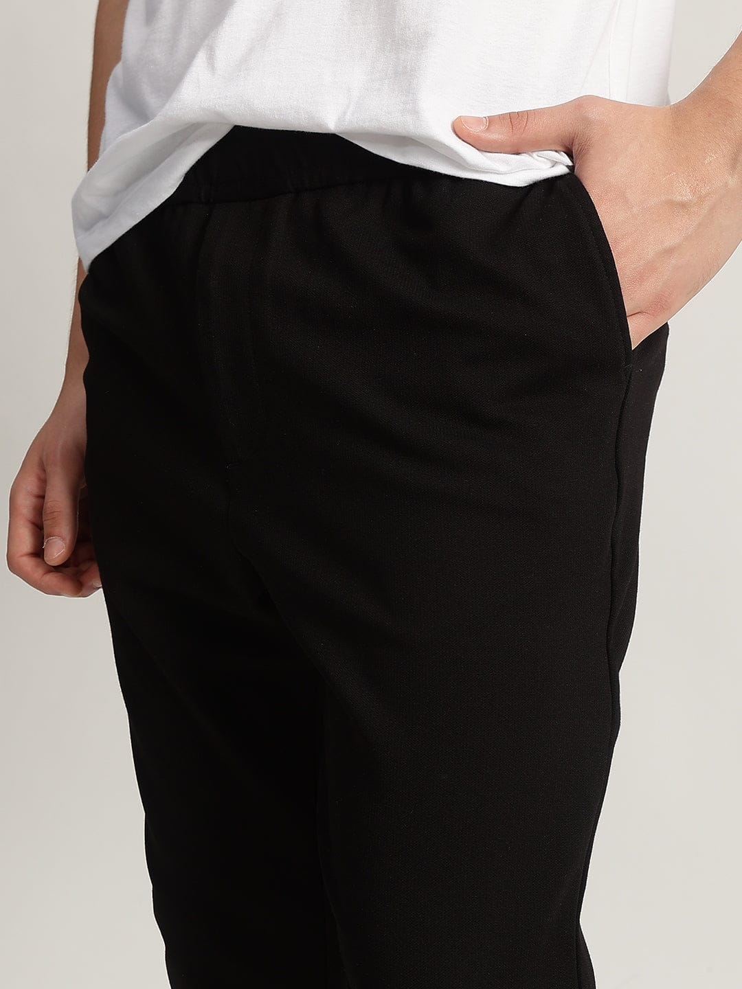 Iconic Men Black Regular Fit Solid Jogger - Image 5