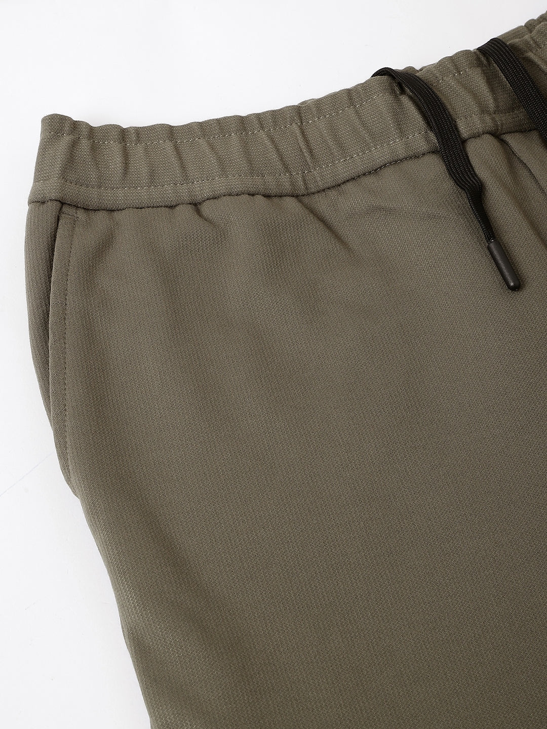 Iconic Men Green Solid Regular Fit Flat-Front Trouser - Image 7