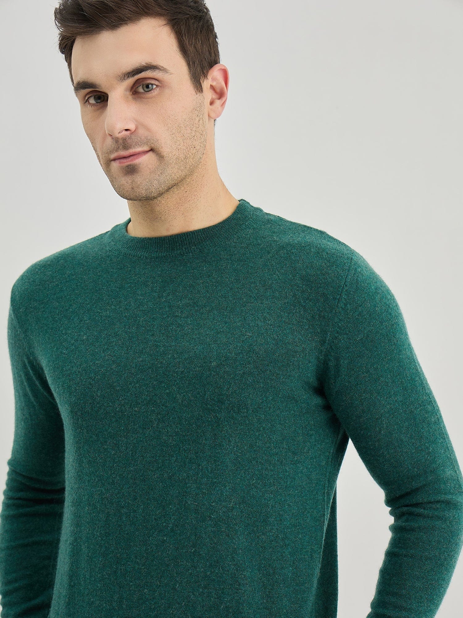 Iconic Men Green Solid Round Neck Sweater - Image 5