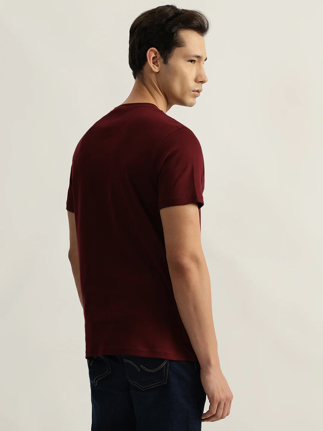 Iconic Men Red Printed Round Neck Short Sleeves Tshirt - Image 3